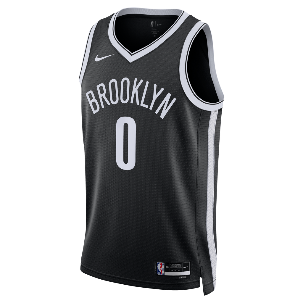 Youth Brooklyn Nets Mikel Brown Jr. Nike Black Swingman Jersey - Icon Edition