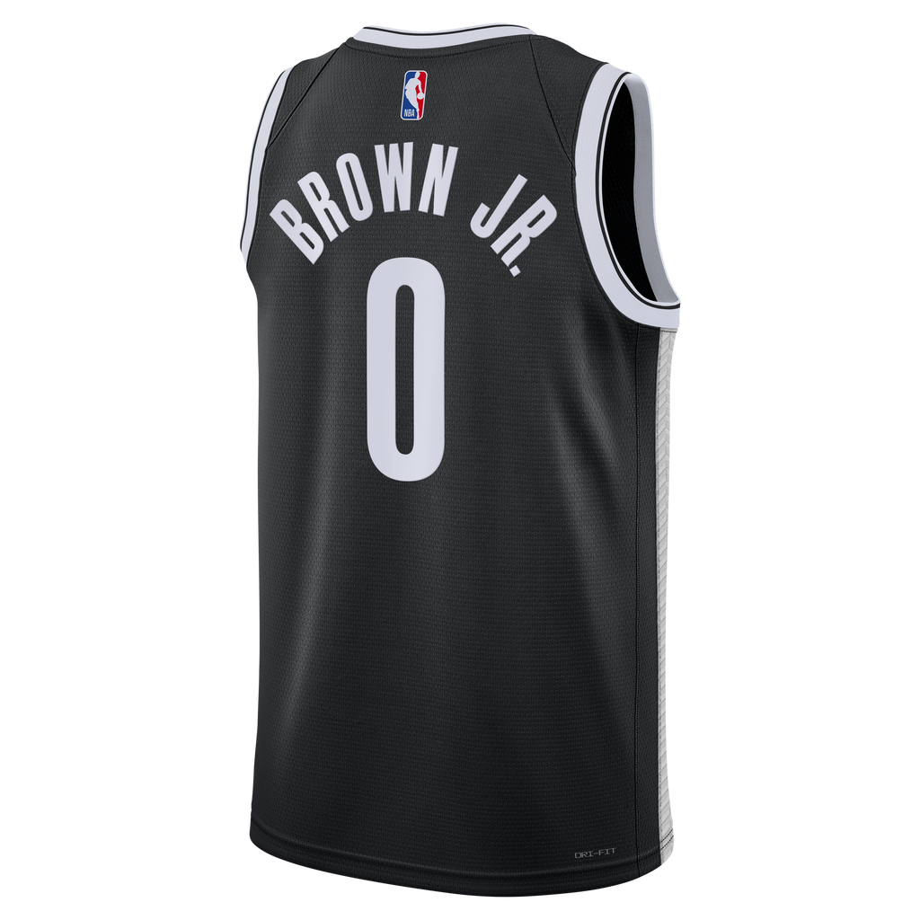 Youth Brooklyn Nets Mikel Brown Jr. Nike Black Swingman Jersey - Icon Edition