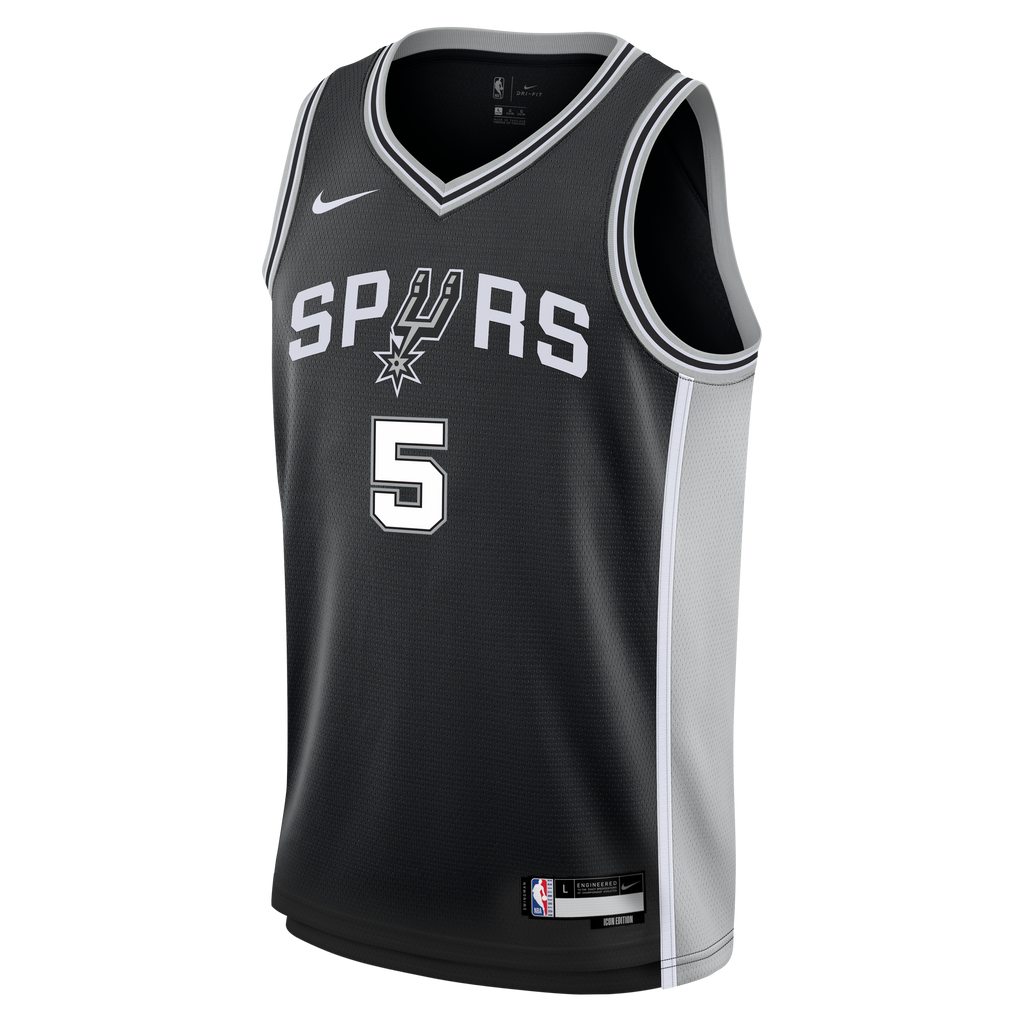 Youth San Antonio Spurs Stephon Castle Nike Black Swingman Jersey - Icon Edition