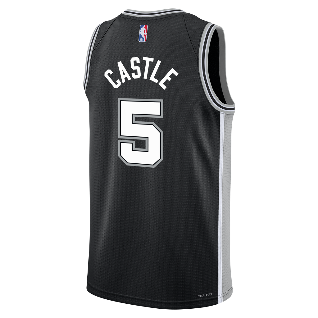 Youth San Antonio Spurs Stephon Castle Nike Black Swingman Jersey - Icon Edition